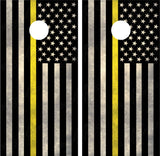 American Flag "Thin Yellow Line" Cornhole Wraps