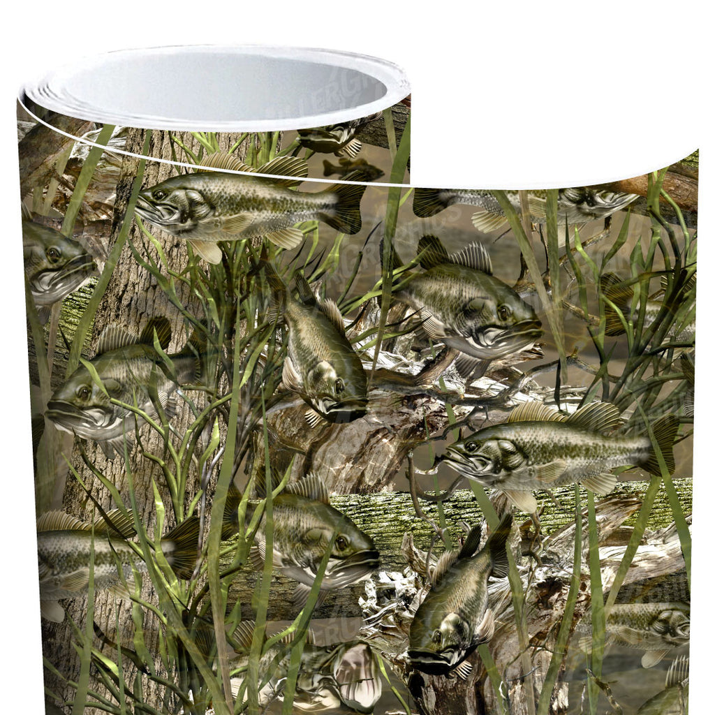 camo fishing lure wraps Bass" Fish Camo Boat Wrap Kit