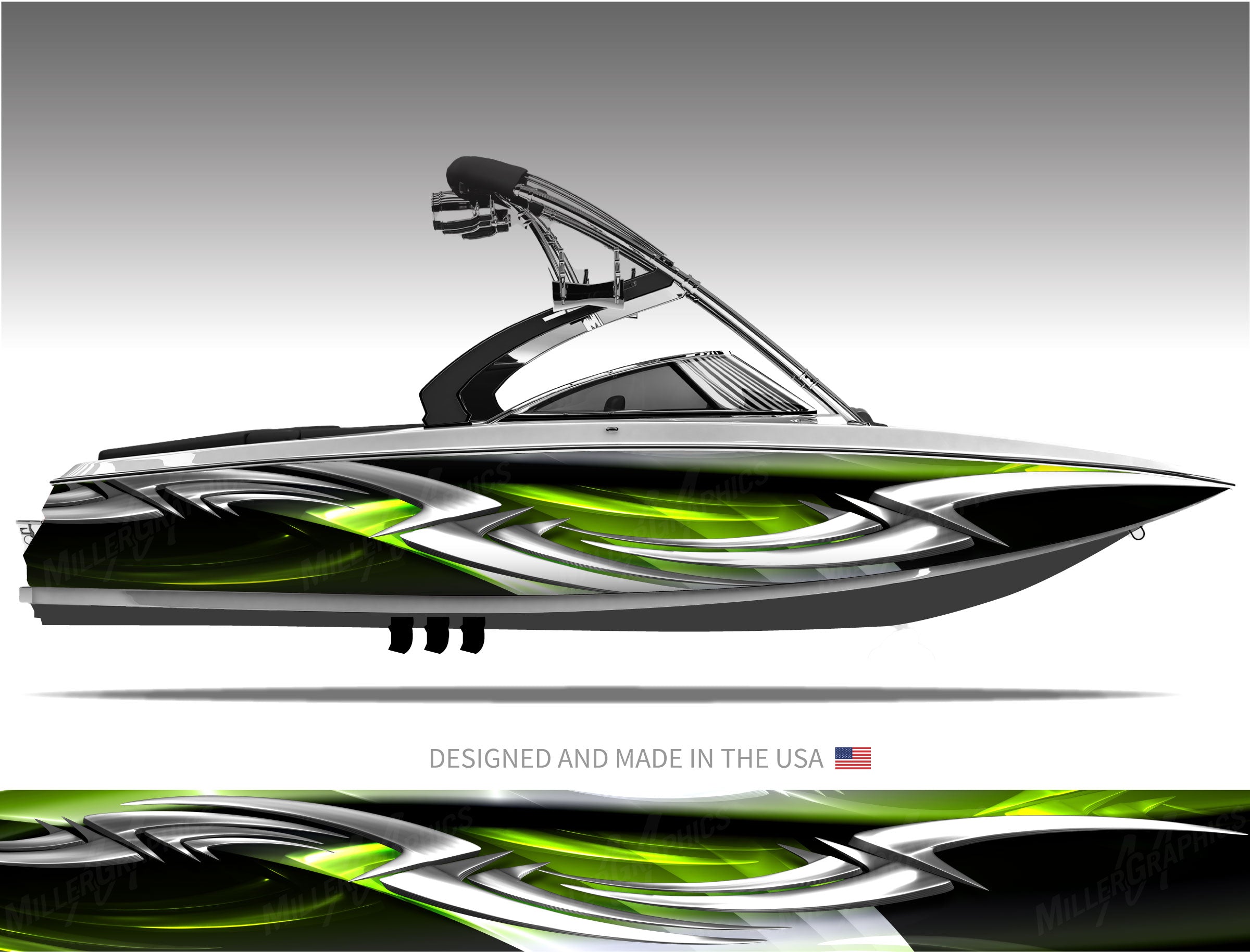 Vinyl Bot Picture Adrenaline (Green) Boat Wrap Kit | Mid Atlantic Designs