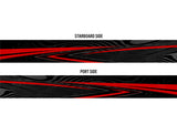 Afterburn (Black and Red) Abstract Boat Wrap Kit