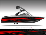 Afterburn (Black and Red) Abstract Boat Wrap Kit