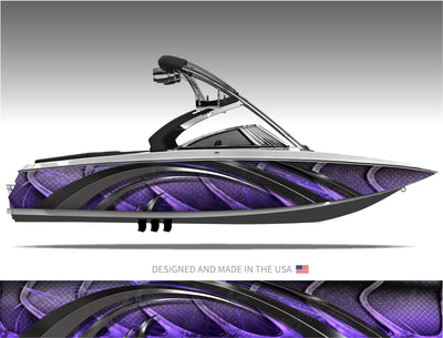 Alien (Purple) Abstract Boat Wrap Kit