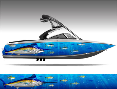 Blue Marlin Deep Sea Boat Wrap Kit