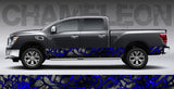 Camo "Chameleon XD2 Black and Blue" Reptile Skin Rocker Panel Decal Kit