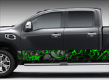 Camo "Chameleon XD2 Black and Green" Reptile Skin Rocker Panel Decal Kit