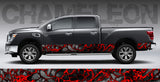 Camo "Chameleon XD2 Black and Red" Reptile Skin Rocker Panel Decal Kit