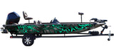Chameleon XD2 Black and Aqua Camo Boat Wrap Kit