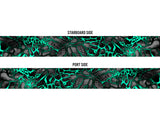 Chameleon XD2 Black and Aqua Camo Boat Wrap Kit