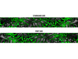 Chameleon XD2 Black and Green Camo Boat Wrap Kit