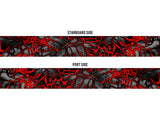 Chameleon XD2 Black and Red Camo Boat Wrap Kit