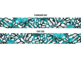 Chameleon XD2 White and Aqua Camo Boat Wrap Kit