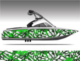 Chameleon XD2 White and Green Camo Boat Wrap Kit