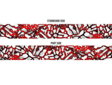 Chameleon XD2 White and Red Camo Boat Wrap Kit