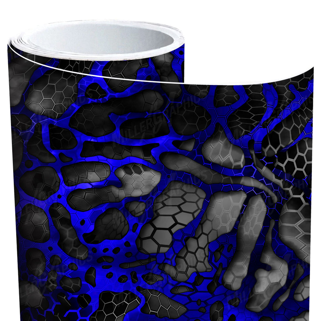 Chameleon Camo Black and Blue XD2 Vinyl Roll