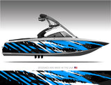 Fury (Blue) Abstract Boat Wrap Kit