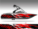 Fury (Red) Abstract Boat Wrap Kit