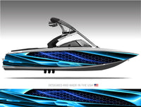 Fusion (Aqua) Abstract Boat Wrap Kit