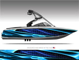 Fusion (Aqua) Abstract Boat Wrap Kit