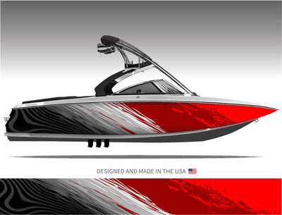 Hurricane (Red) Boat Wrap Kit