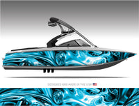 Liquid Metal (Aqua) Boat Wrap Kit