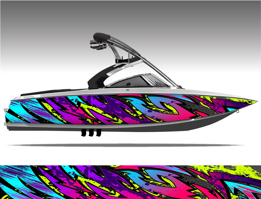 Neon Riot Boat Wrap Kit