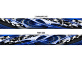 Overdrive (Blue) Abstract Boat Wrap Kit