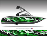 Overdrive (Green) Abstract Boat Wrap Kit