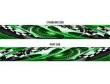 Overdrive (Green) Abstract Boat Wrap Kit