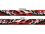 Overdrive (Red) Abstract Boat Wrap Kit