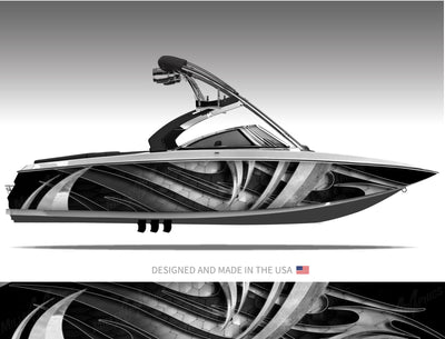 Reptile (Black) Abstract Boat Wrap Kit
