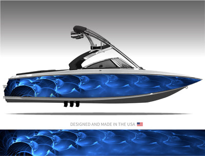 Ripple (Blue) Boat Wrap Kit