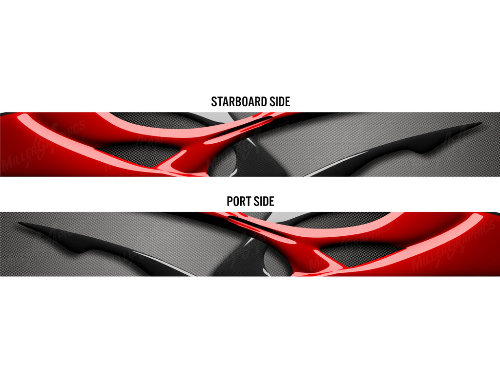 Red Riptide Riptide (Red) Boat Wrap Kit | Mid Atlantic Designs