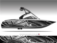 Stingray (Grey) Abstract Boat Wrap Kit