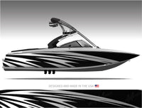 Tribal Metal Silver and Black Boat Wrap Kit