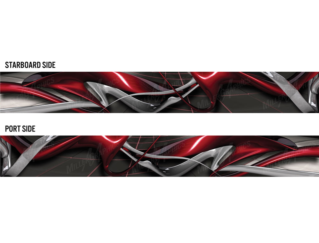 Redfish Rocker Panel Wrap Typhoon (Red) Boat Wrap Kit | Mid Atlantic Designs