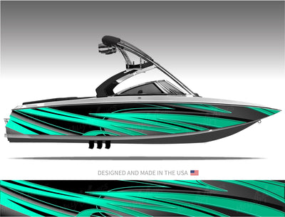 Viper (Aqua Teal) Boat Wrap Kit