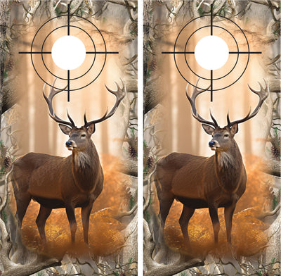Whitetail Buck V3 Deer Camo Border Cornhole Wraps