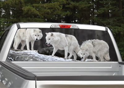 Wolves White Scenery Rear Window Decal