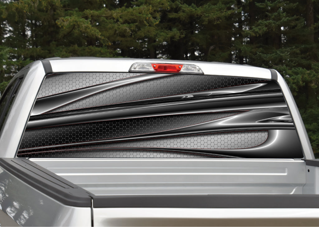Abstract Metal Grid Rear Window Graphic | Mid Atlantic Designs