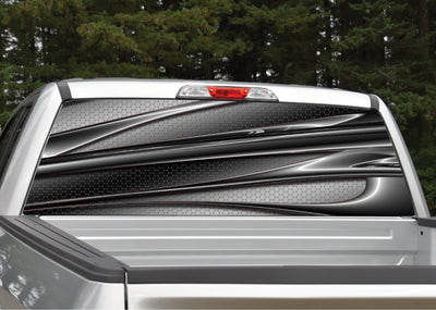 Abstract Metal Grid Rear Window Decal