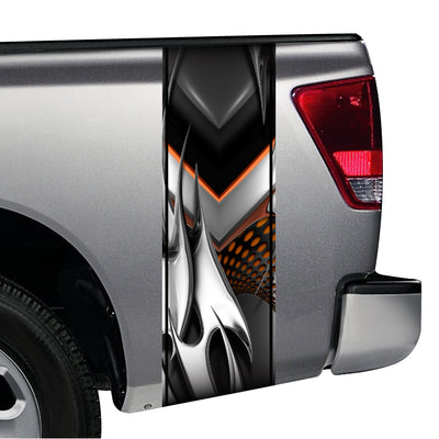 Adrenaline (Orange) Tribal Metal Truck Bed Band Decal Kit