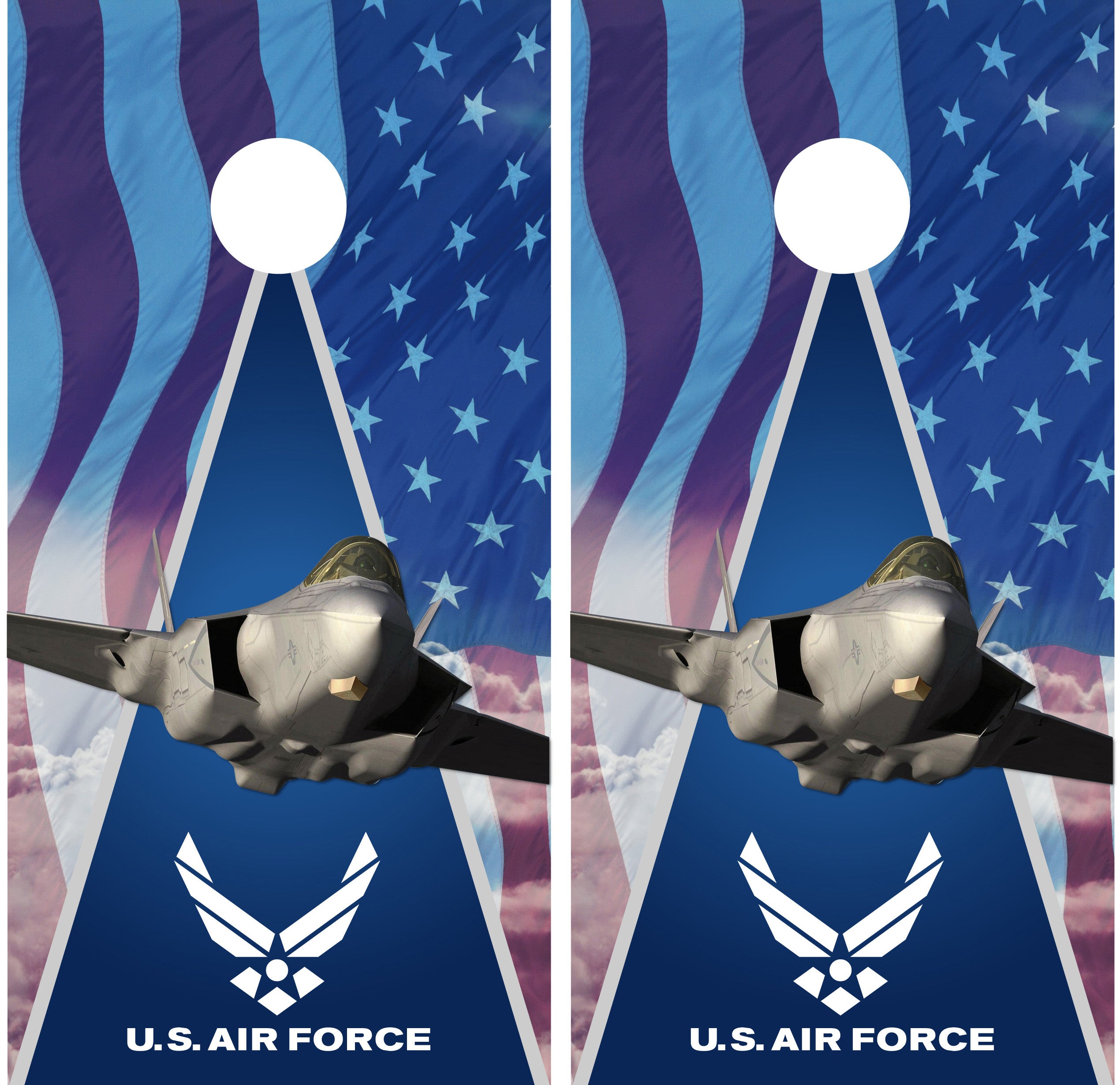 Air Force Cornhole Wraps Mid Atlantic Designs