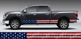 American Flag Diamond Plate Rocker Panel Decal Kit