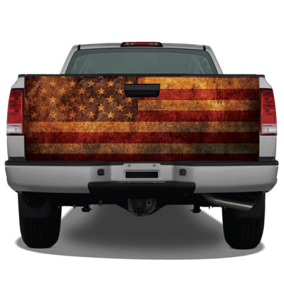 American Flag Distressed Rust Tailgate Wrap