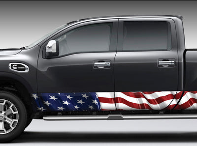 American Flag Rocker Panel Decal Kit
