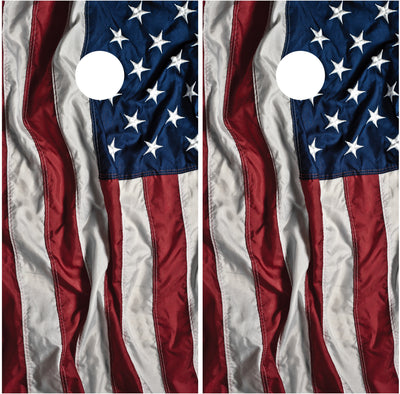 American Flag Waving #2 Cornhole Wraps