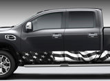 American Flag (black and white) Rocker Panel Decal Kit