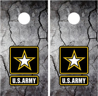 Army Cracked Rock Cornhole Wraps