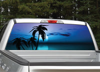 Beach Palm Trees #10 Tropical Sunset Rear Window Decal