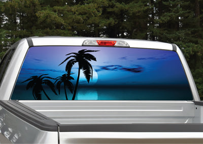 Beach Palm Trees #10 Tropical Sunset Rear Window Decal